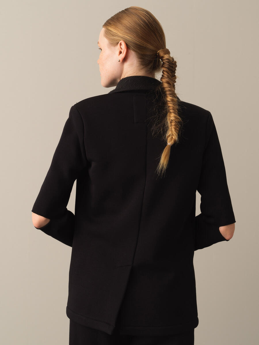 Siyah Pamuk Dokulu Pamuklu Regular Fit Ceket - 4