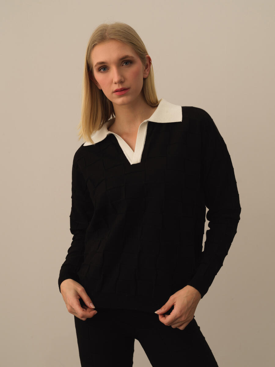 Polo Collar Oversized Sweater