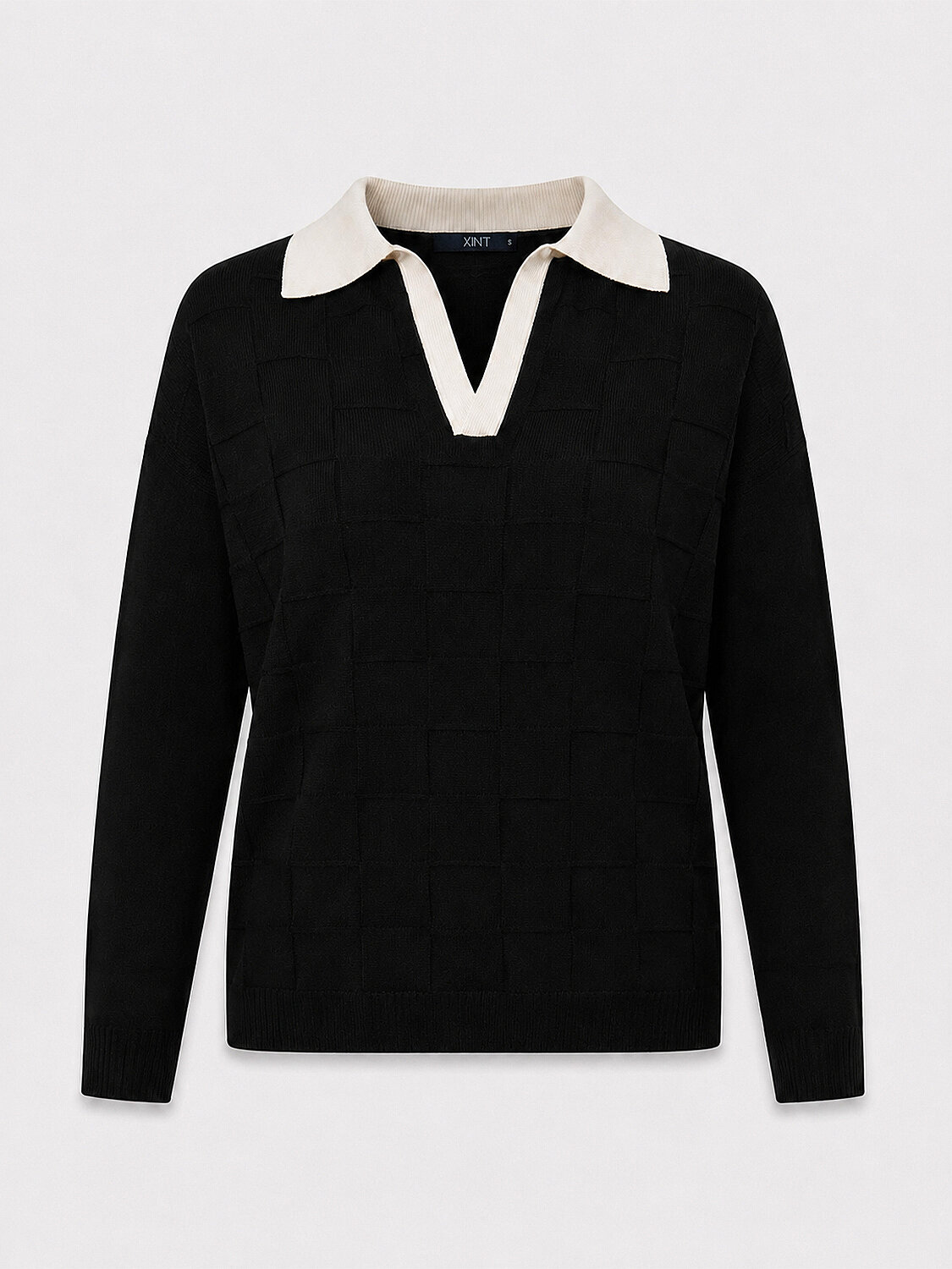 Polo Collar Oversized Sweater - 4