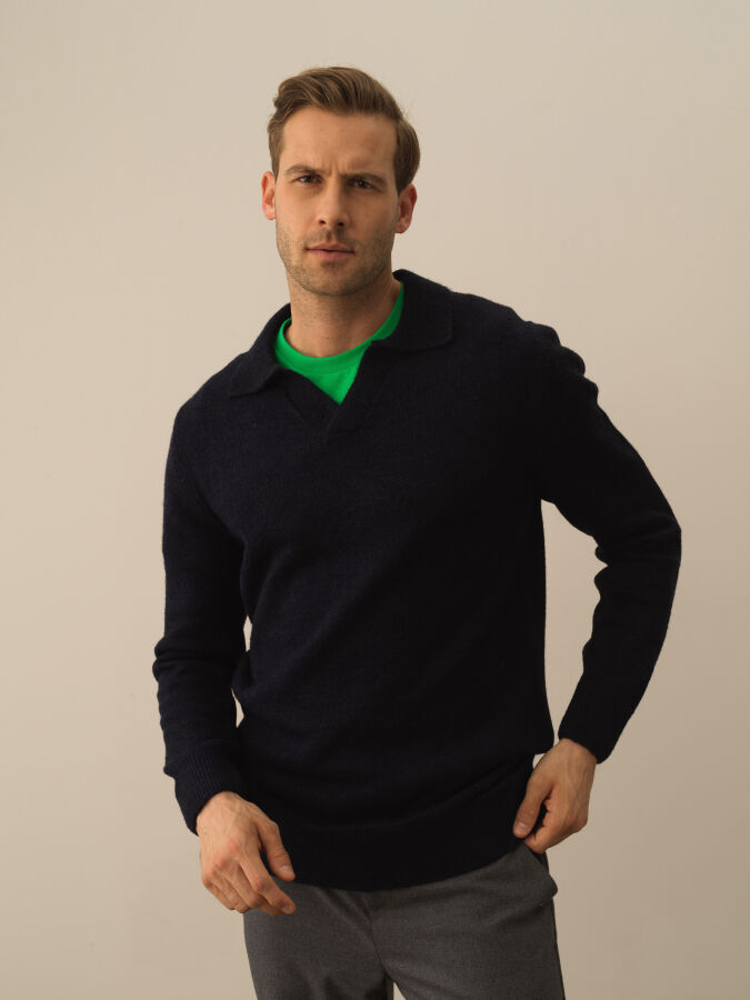 Polo Collar Regular Fit Sweater - Xint