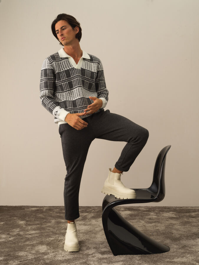 Polo Collar Regular Fit Sweater - Xint