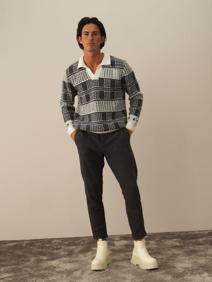 Polo Collar Regular Fit Sweater - Xint