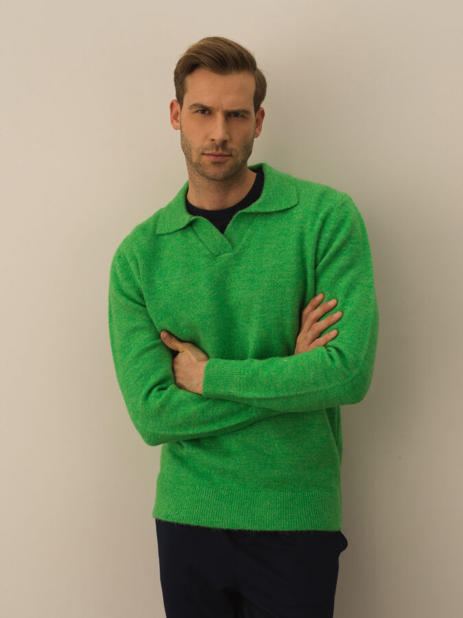 Polo Collar Regular Fit Sweater - Xint