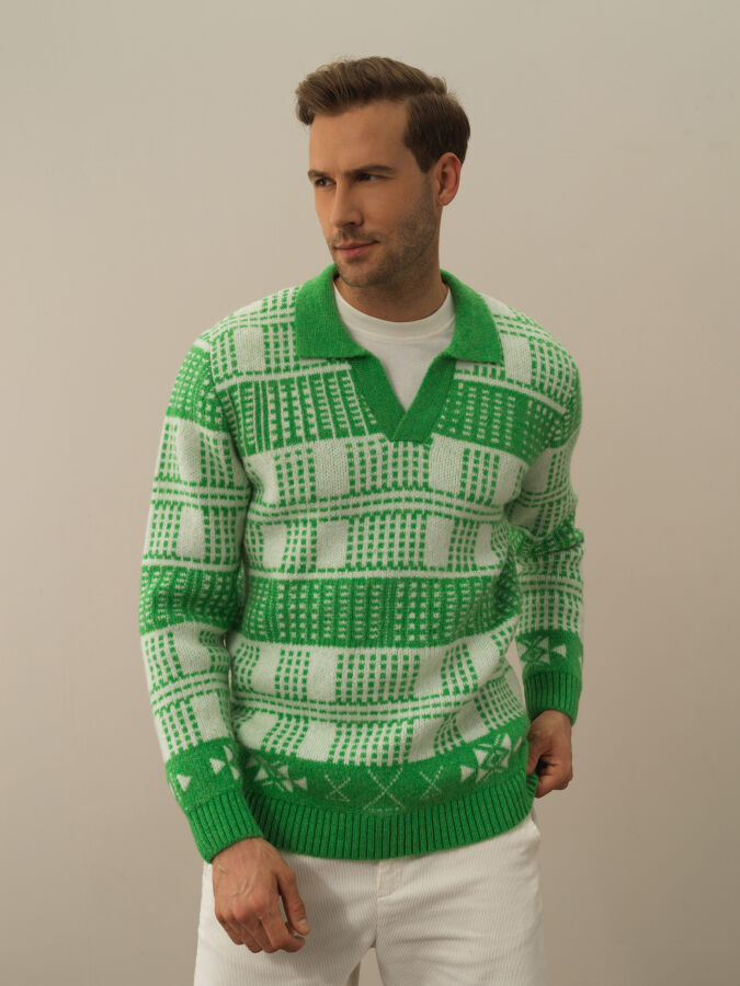 Polo Collar Regular Fit Sweater - Xint