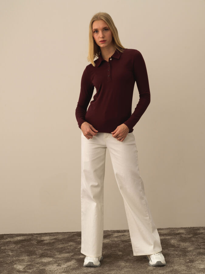 Polo Collar Slim Fit Modal Basic T-Shirt - Xint