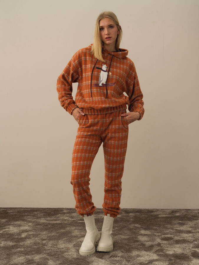 Regular Fit Checked Sweat Pants - Xint