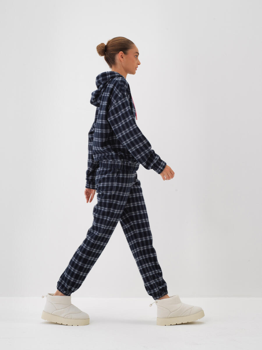 Regular Fit Checked Sweat Pants - 3