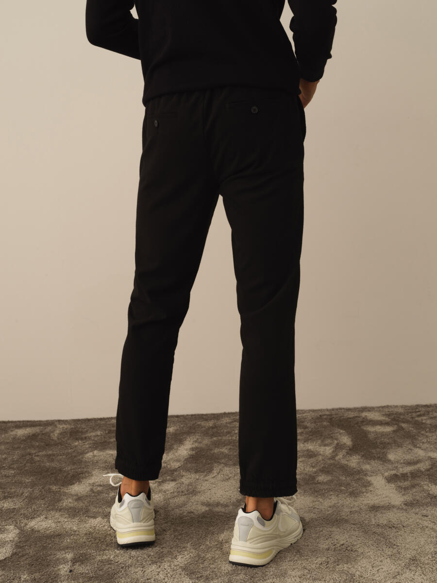 Regular Fit Elastic Cuffed Jogger Pants - 4