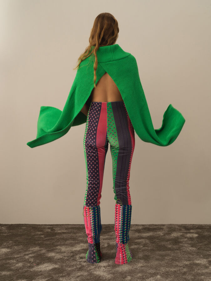 Regular Fit Knit Wool Cloak - Xint