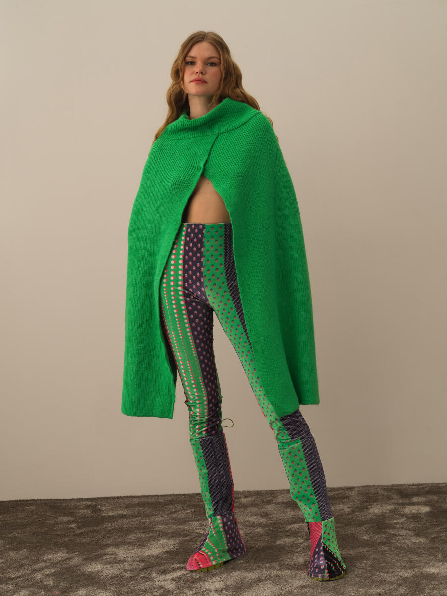 Regular Fit Knit Wool Cloak