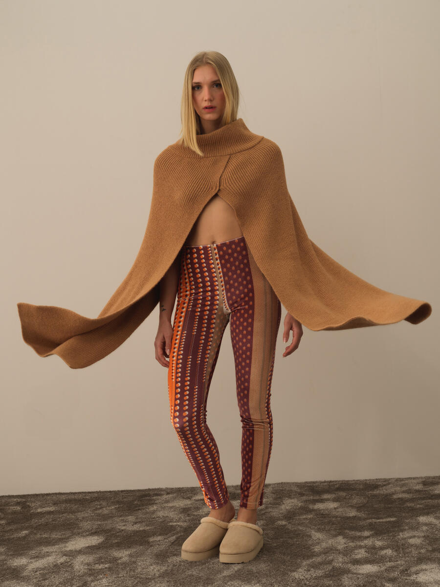 Regular Fit Knit Wool Cloak