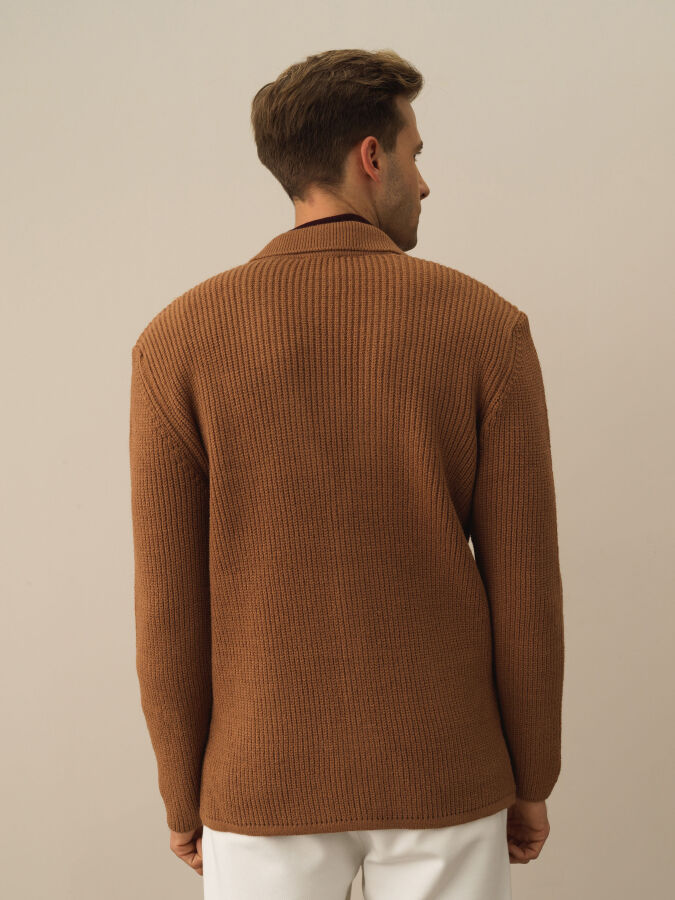 Regular Fit Knit Wool Jacket - Xint