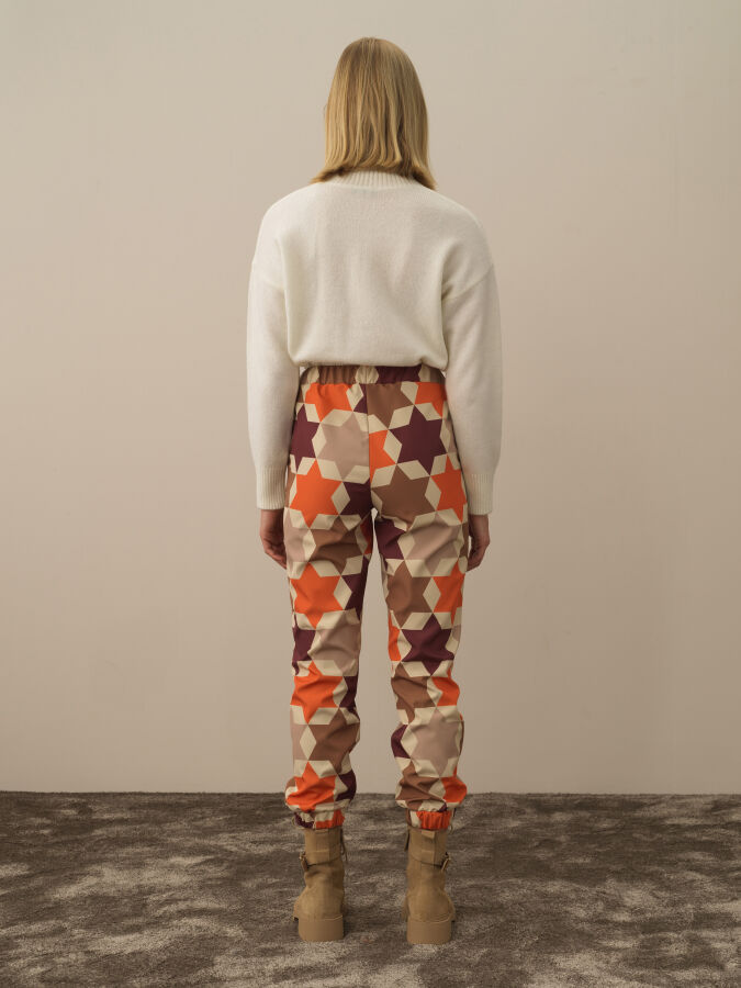 Regular Fit Panel Printed Pants - Xint