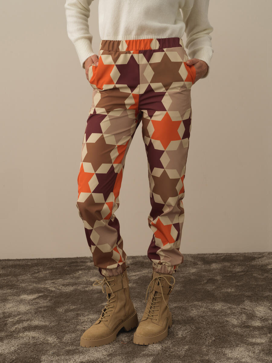 Regular Fit Panel Printed Pants