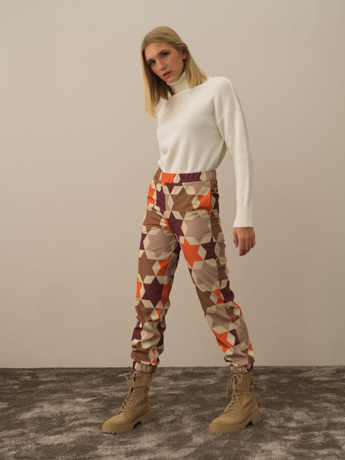 Regular Fit Panel Printed Pants - Xint