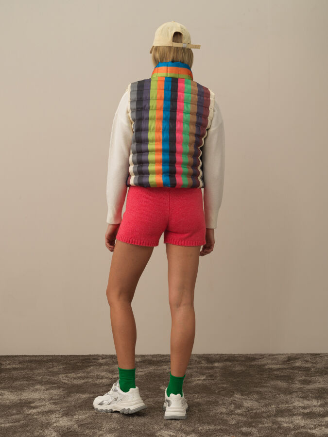 Regular Fit Panel Printed Puffer Vest - Xint