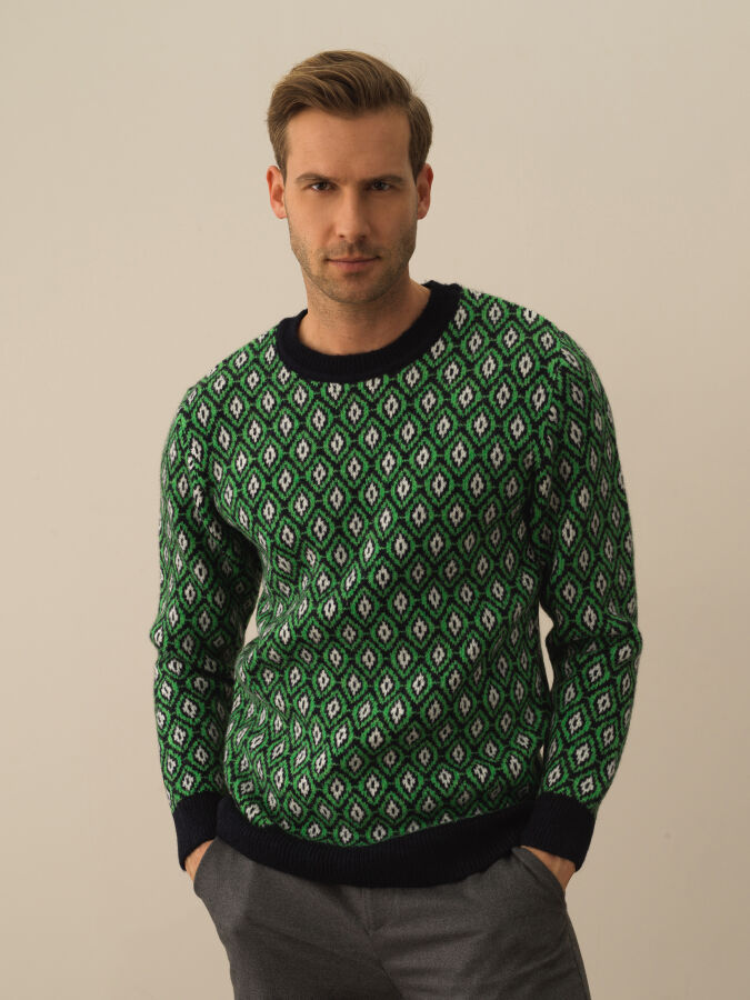 Regular Fit Patterned Sweater - Xint