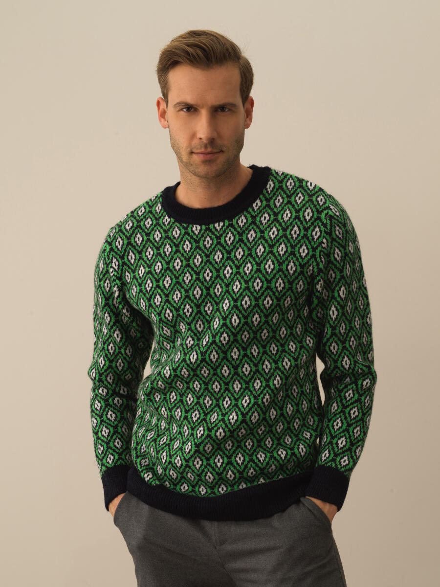 Regular Fit Patterned Sweater - 1