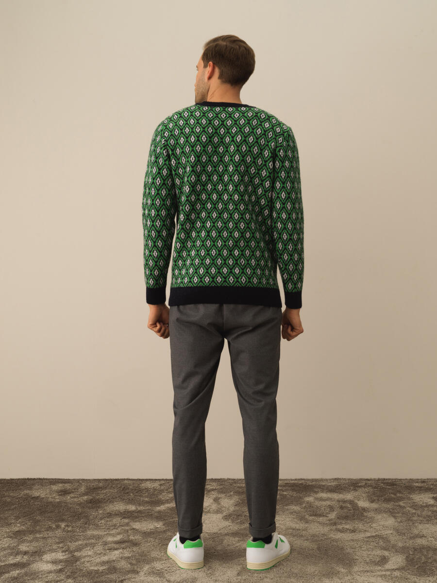 Regular Fit Patterned Sweater - 4