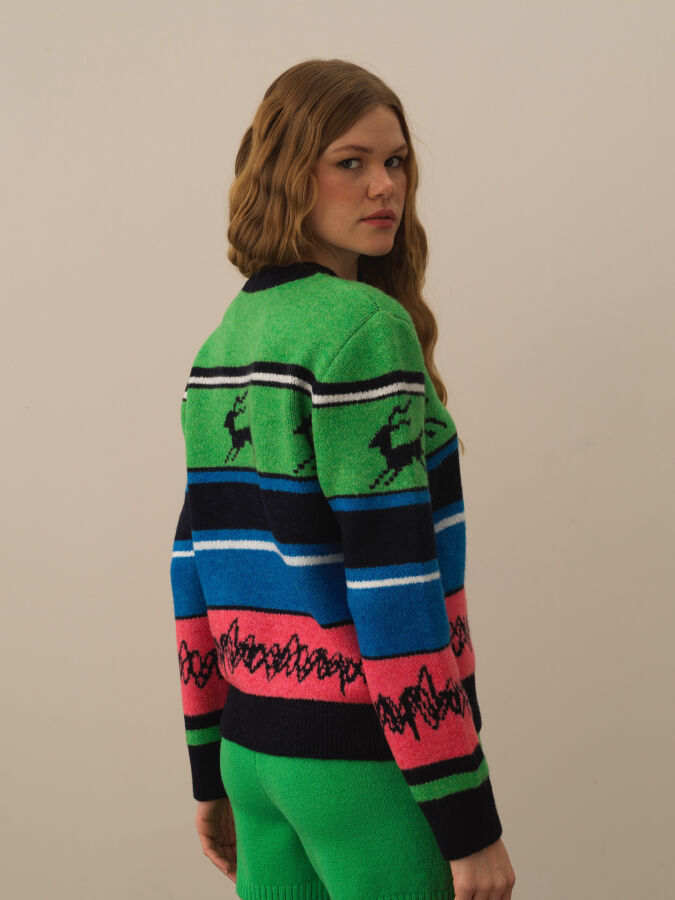 Regular Fit Patterned Sweater - Xint