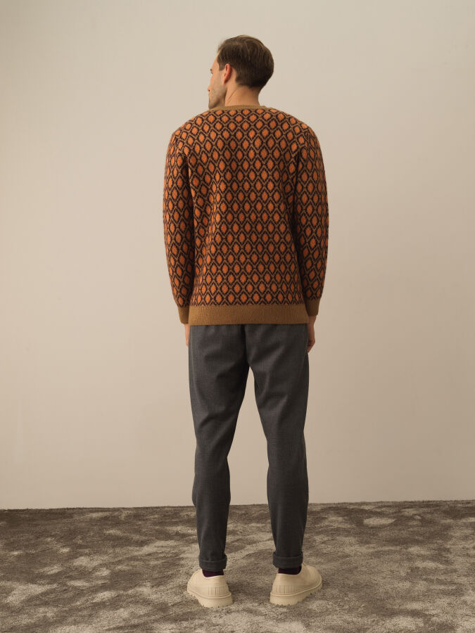 Regular Fit Patterned Sweater - 4