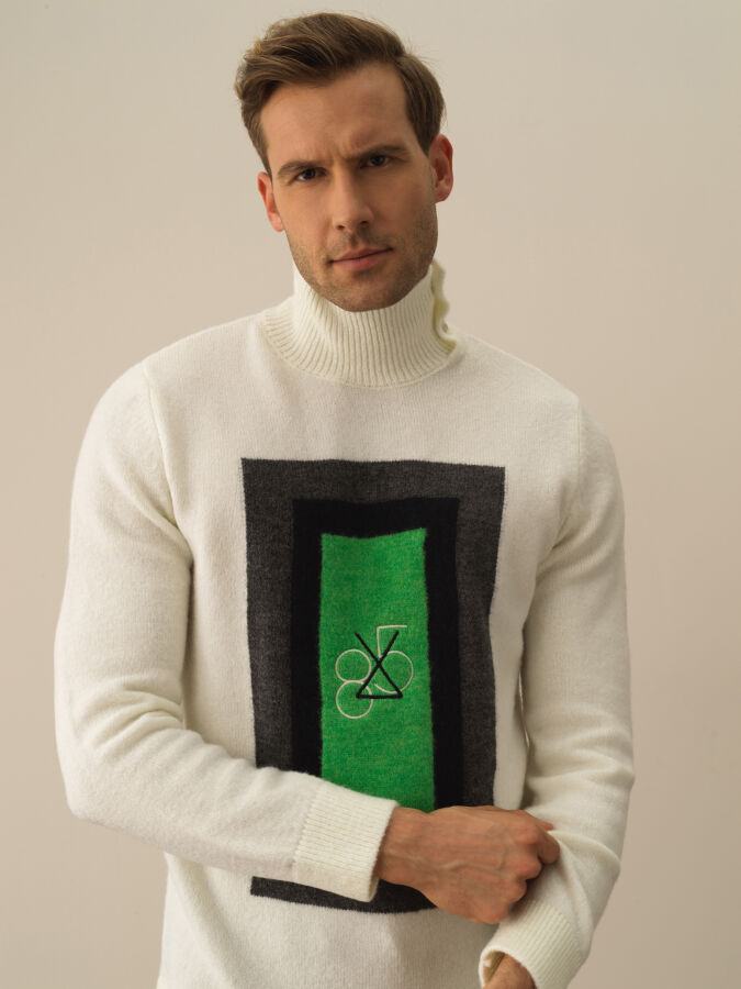 Regular Fit Patterned Sweater - 1