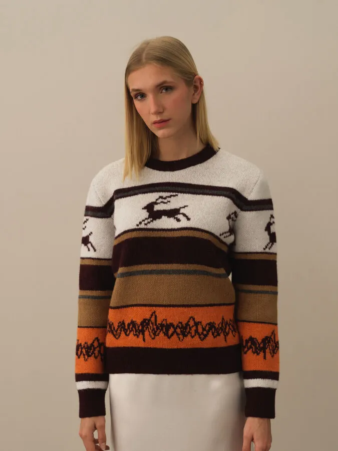 Regular Fit Patterned Sweater - Xint