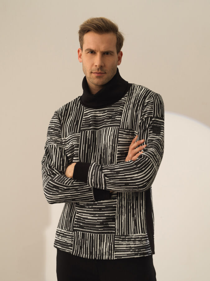 Regular Fit Patterned Sweatshirt - Xint