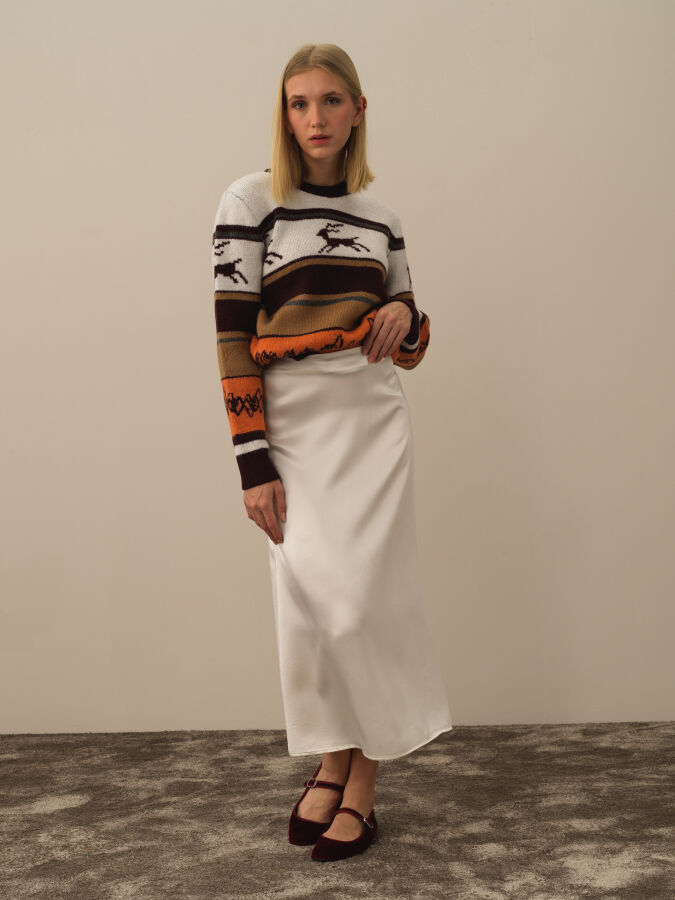 Regular Fit Satin Skirt - Xint