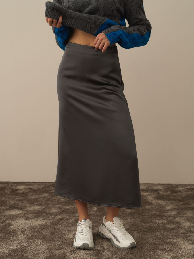 Regular Fit Satin Skirt - Xint