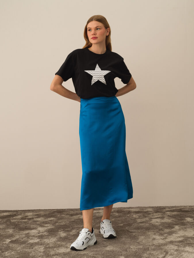 Regular Fit Satin Skirt - Xint