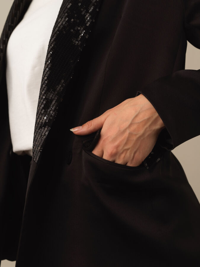 Regular Fit Sequined Jacket - Xint