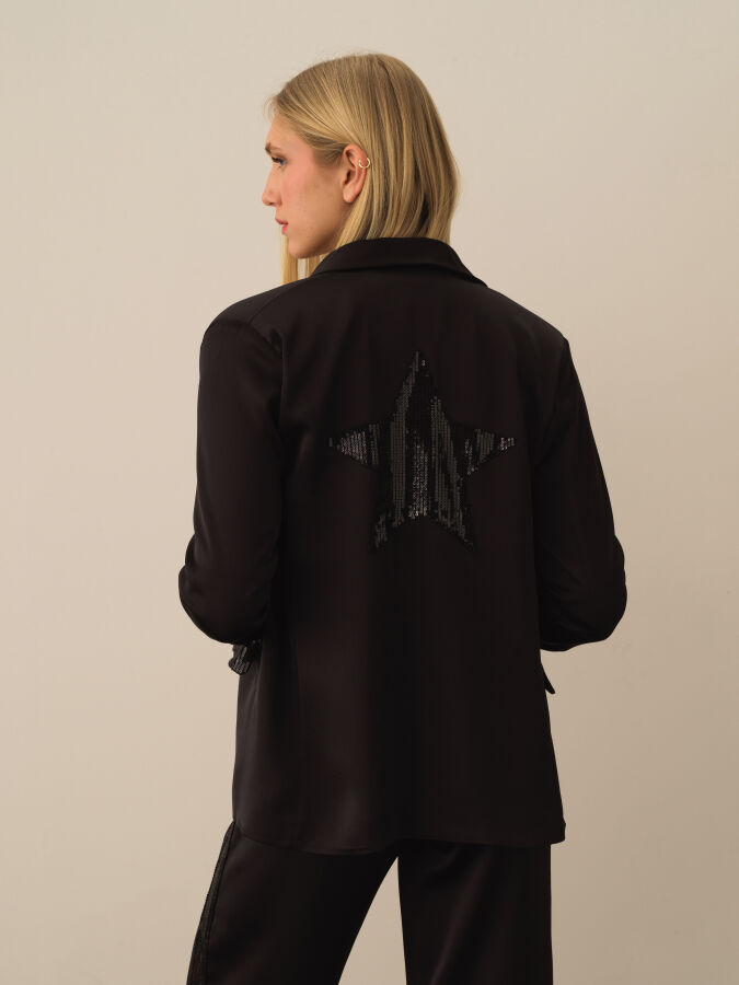 Regular Fit Sequined Jacket - Xint