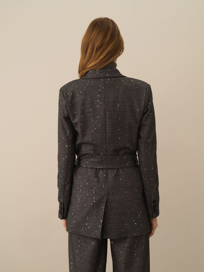 Regular Fit Sequined Jacket - Xint