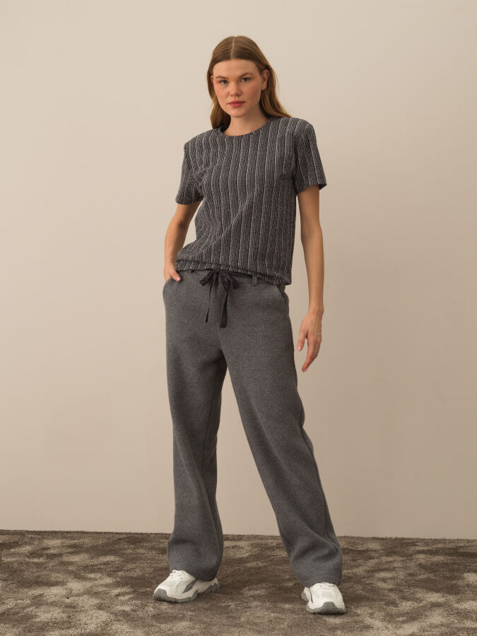 Regular Fit Shiny Textured Blouse - Xint