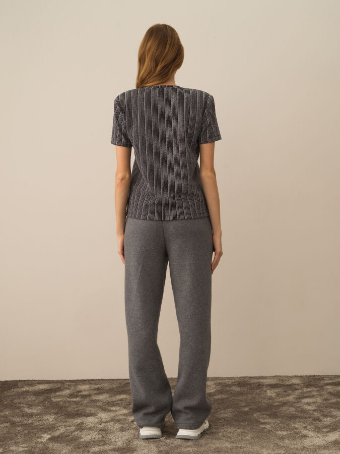 Regular Fit Shiny Textured Blouse - Xint