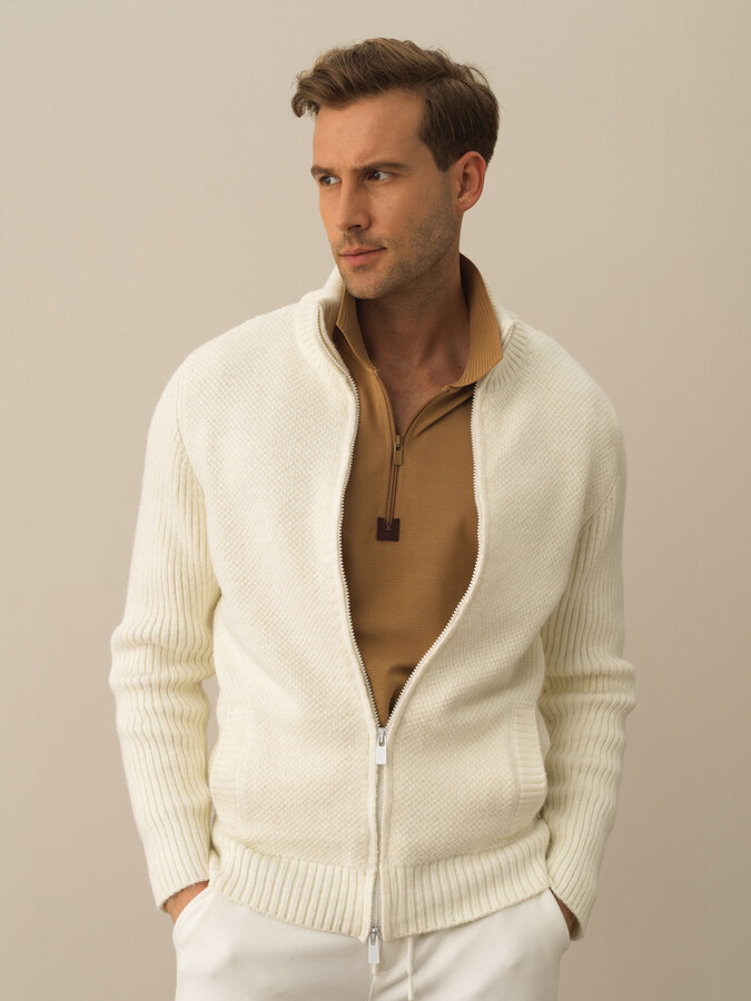 Regular Fit Wool Cardigan - Xint