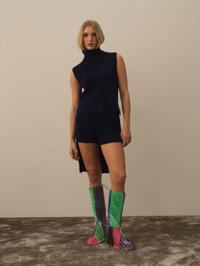 Regular Fit Wool Knit Vest - Xint