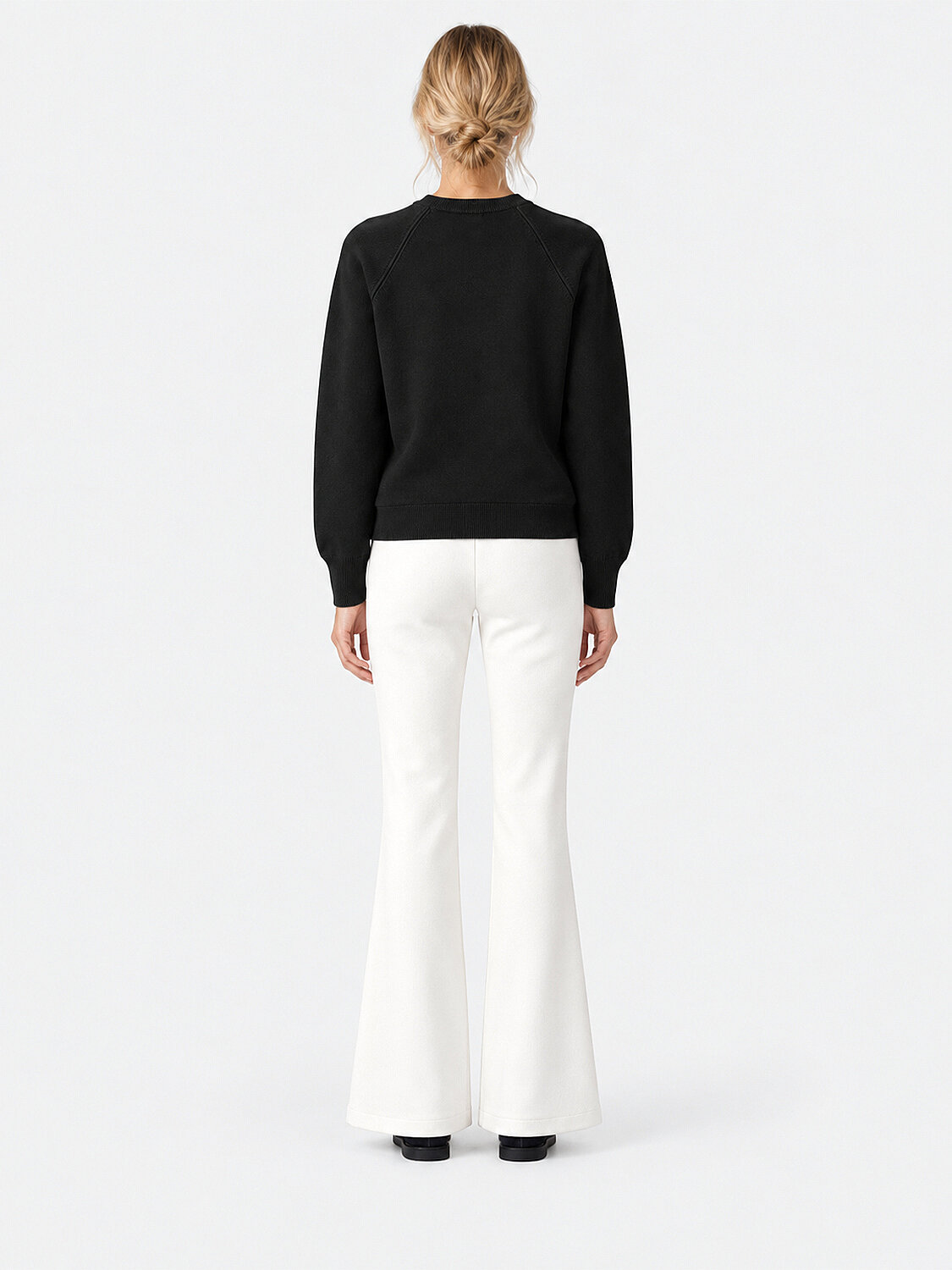 Siyah Oversize Bisiklet Yaka Kazak - 5