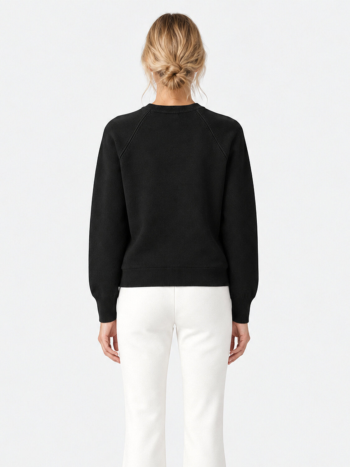 Siyah Oversize Bisiklet Yaka Kazak - 4