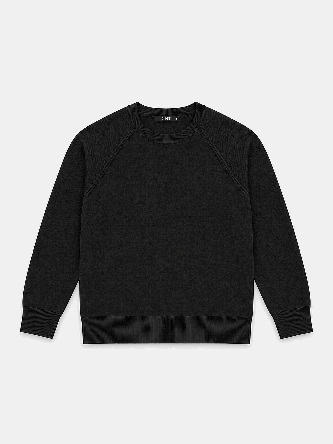 Siyah Oversize Bisiklet Yaka Kazak