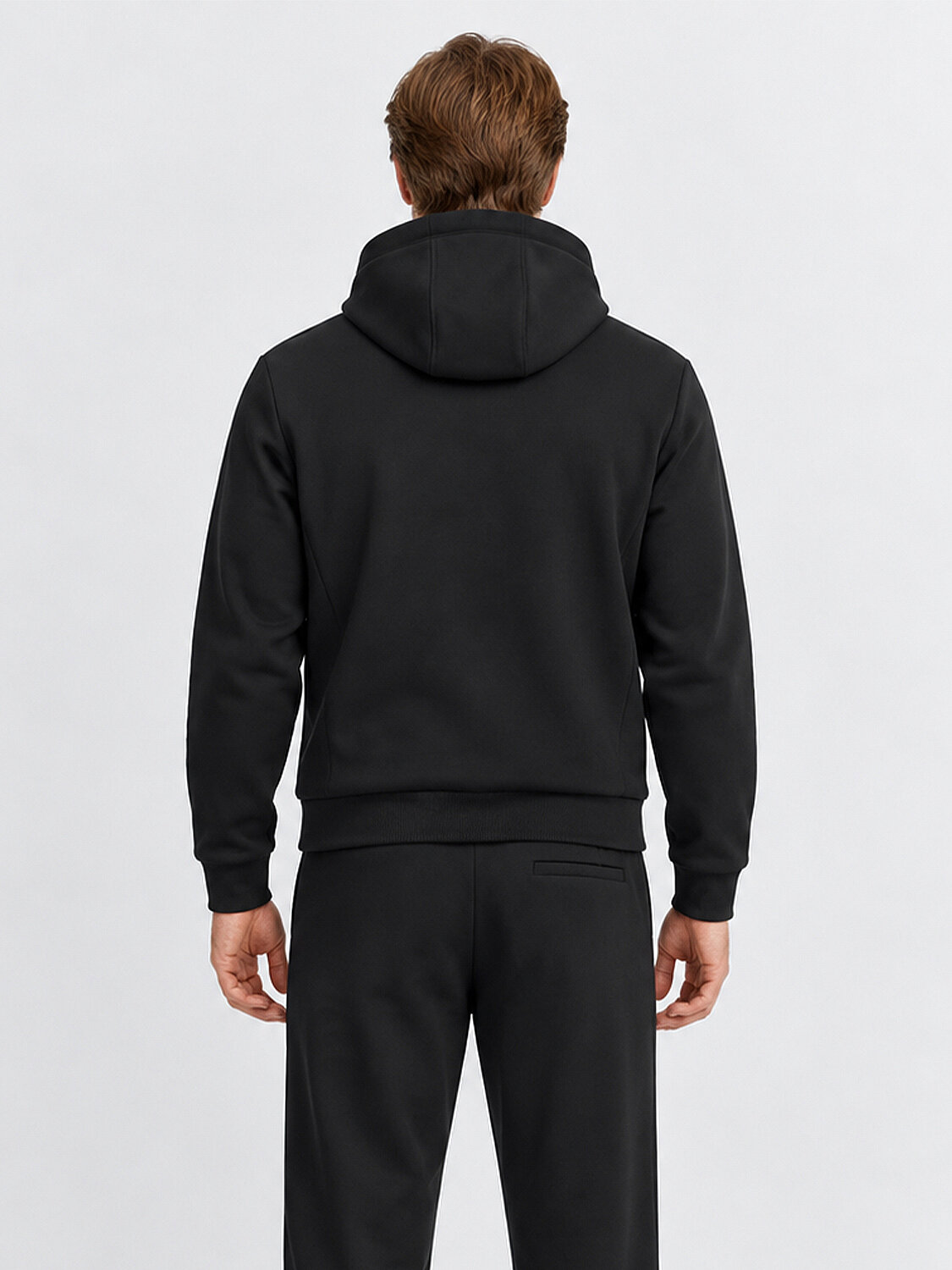 Siyah Regular Fit Kapüşonlu Pamuklu Sweat Mont (4)