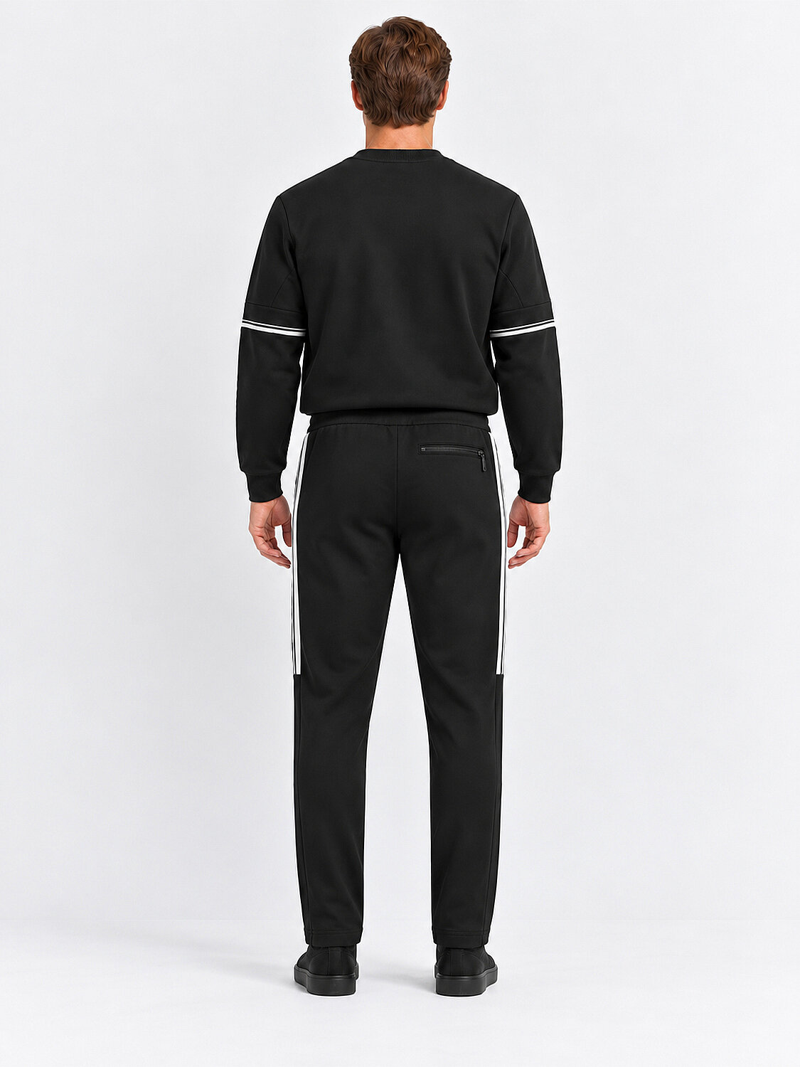 Siyah Regular Fit Pamuklu Sweat Pantolon (5)