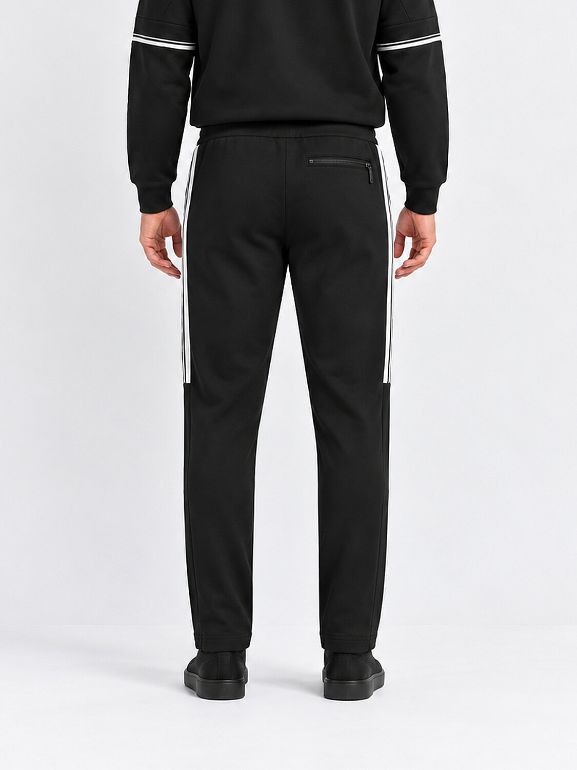 Siyah Regular Fit Pamuklu Sweat Pantolon (4)