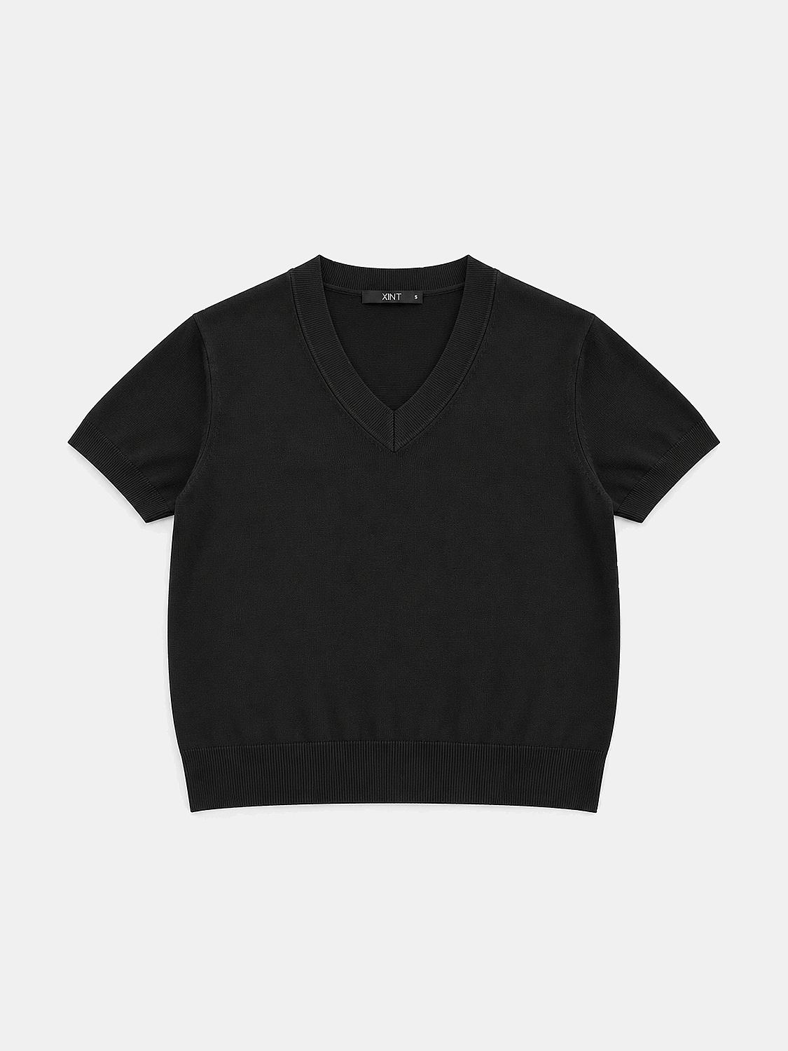 Siyah Regular Fit V Yaka Kazak - 1