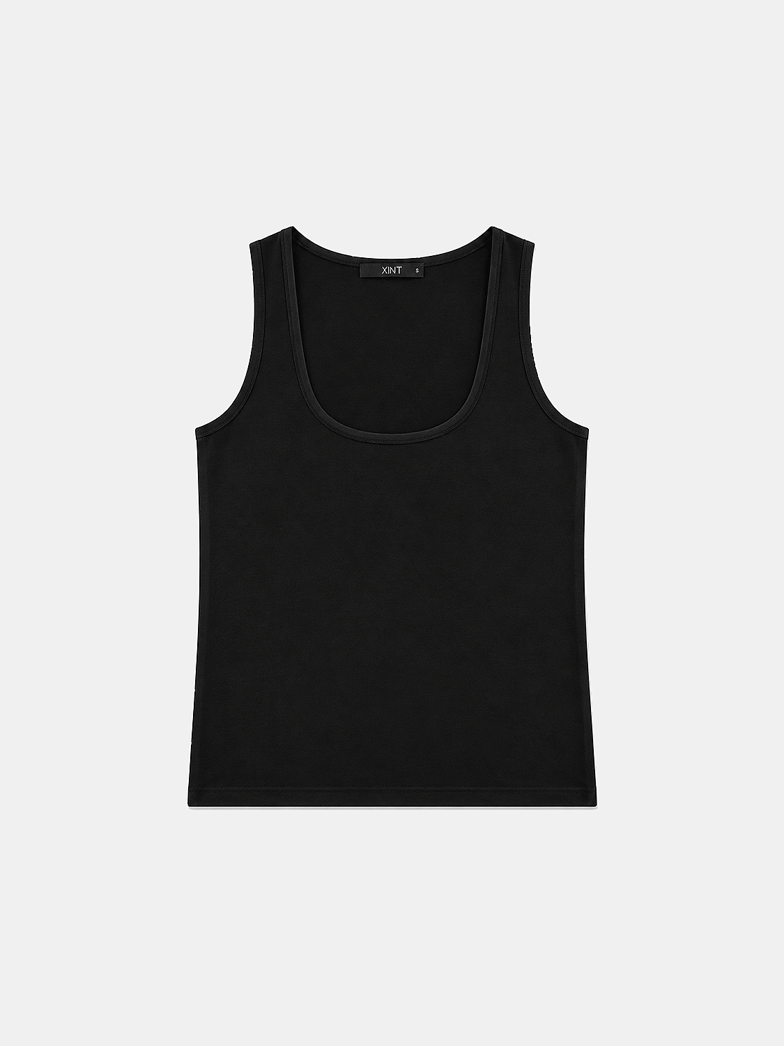 Siyah Slim Fit U Yaka Modal Atlet