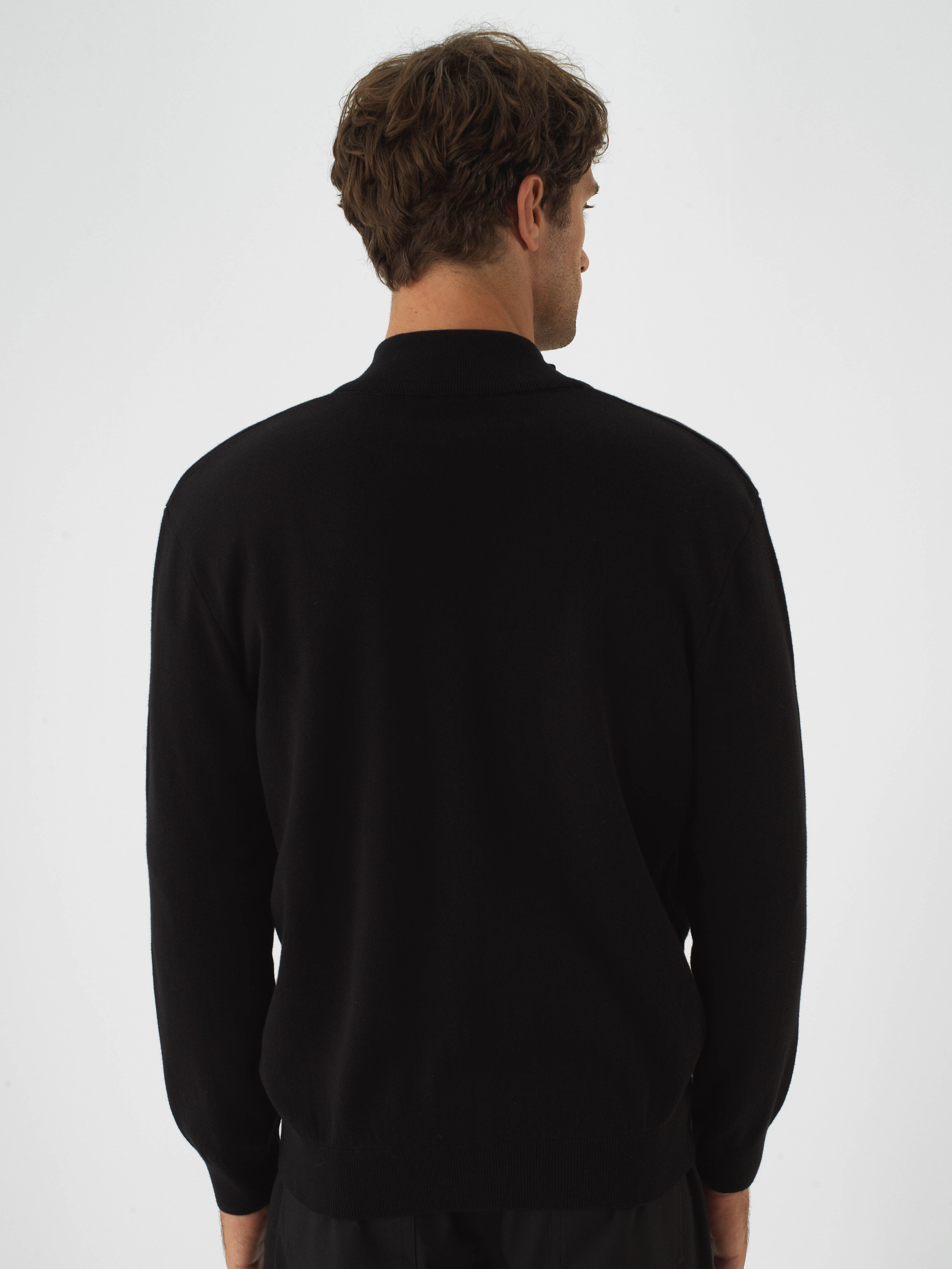 Stand Collar Zippered Basic Cardigan - Xint