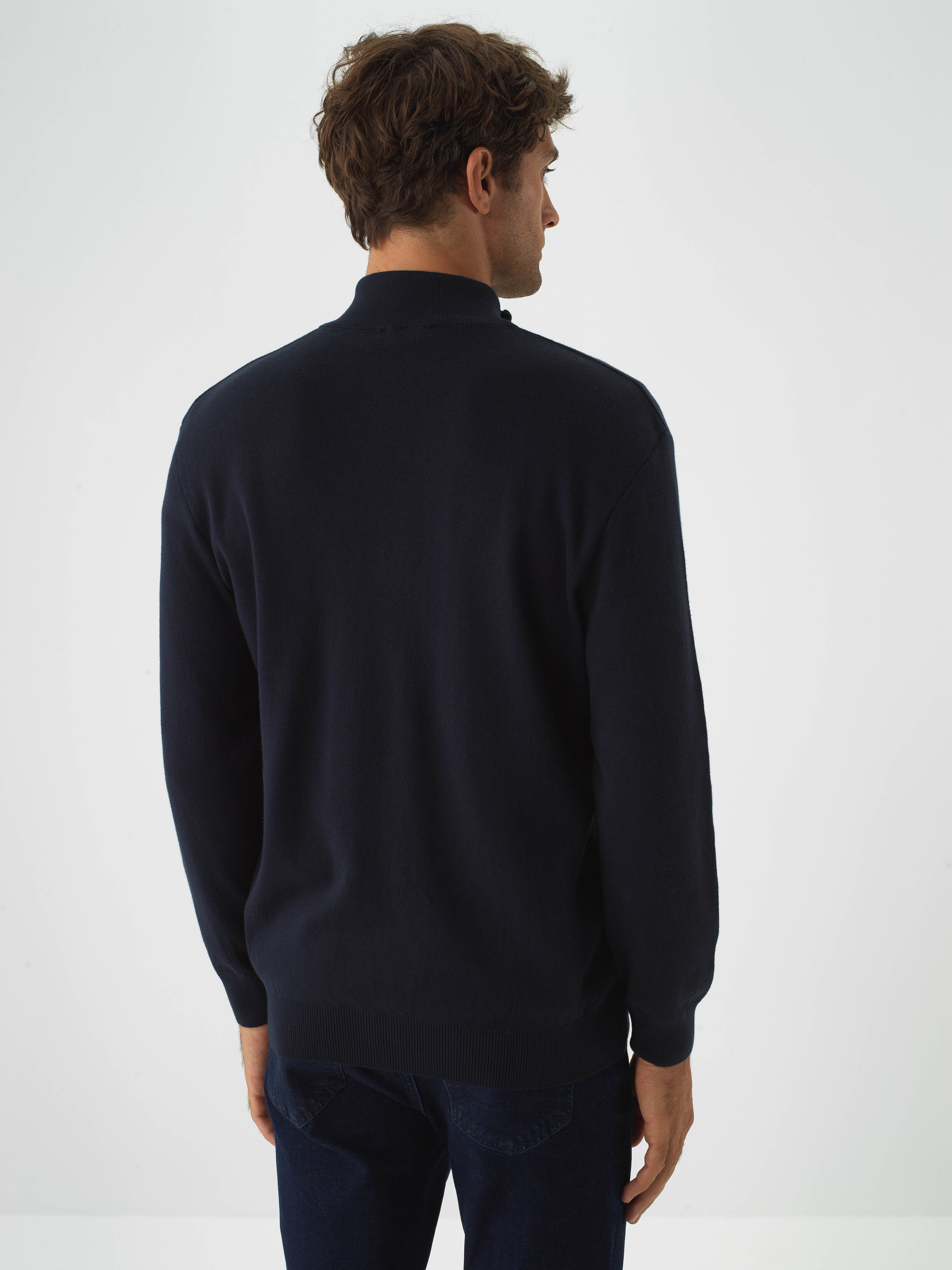 Stand Collar Zippered Basic Cardigan - Xint