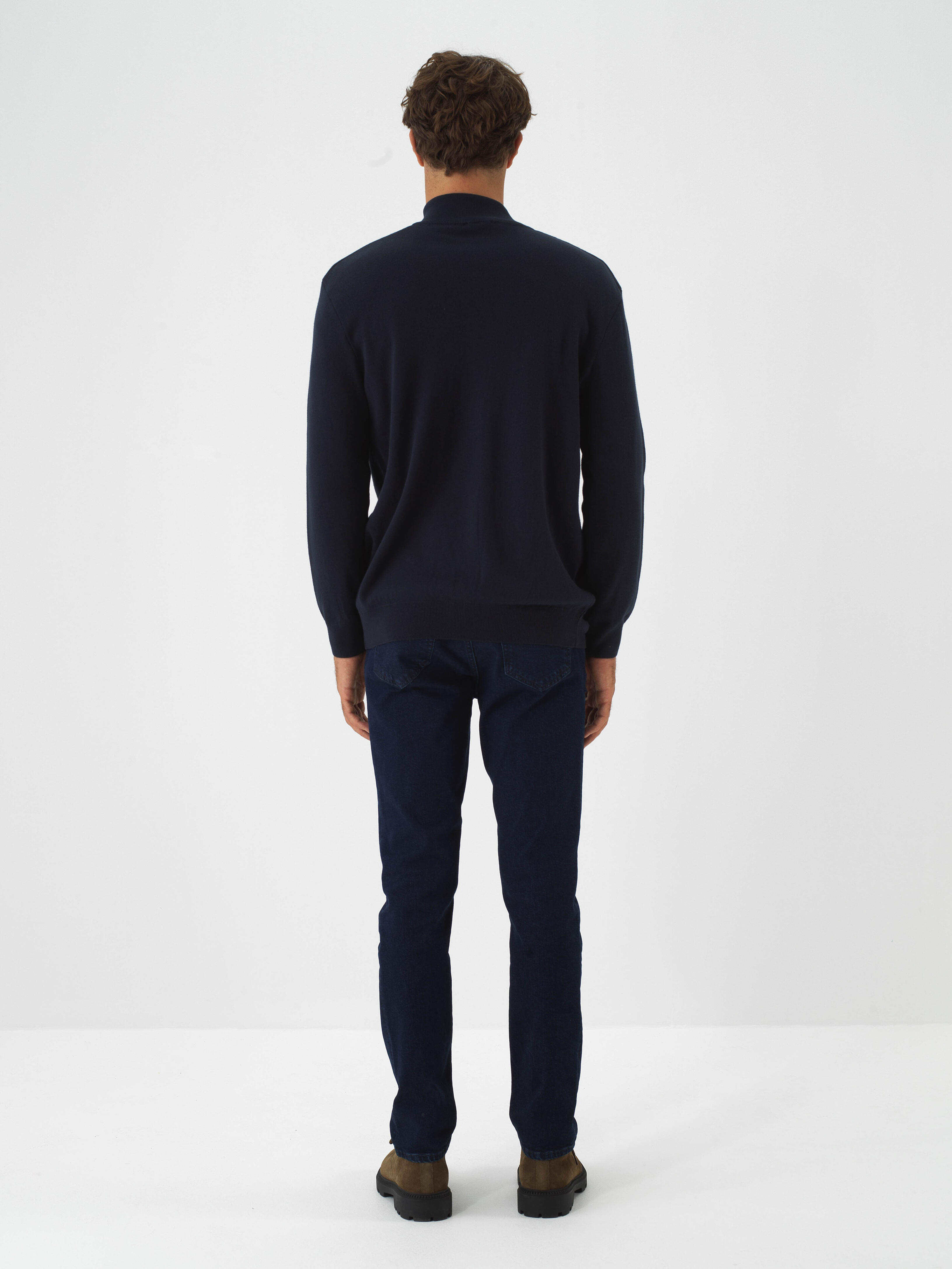 Stand Collar Zippered Basic Cardigan - 5