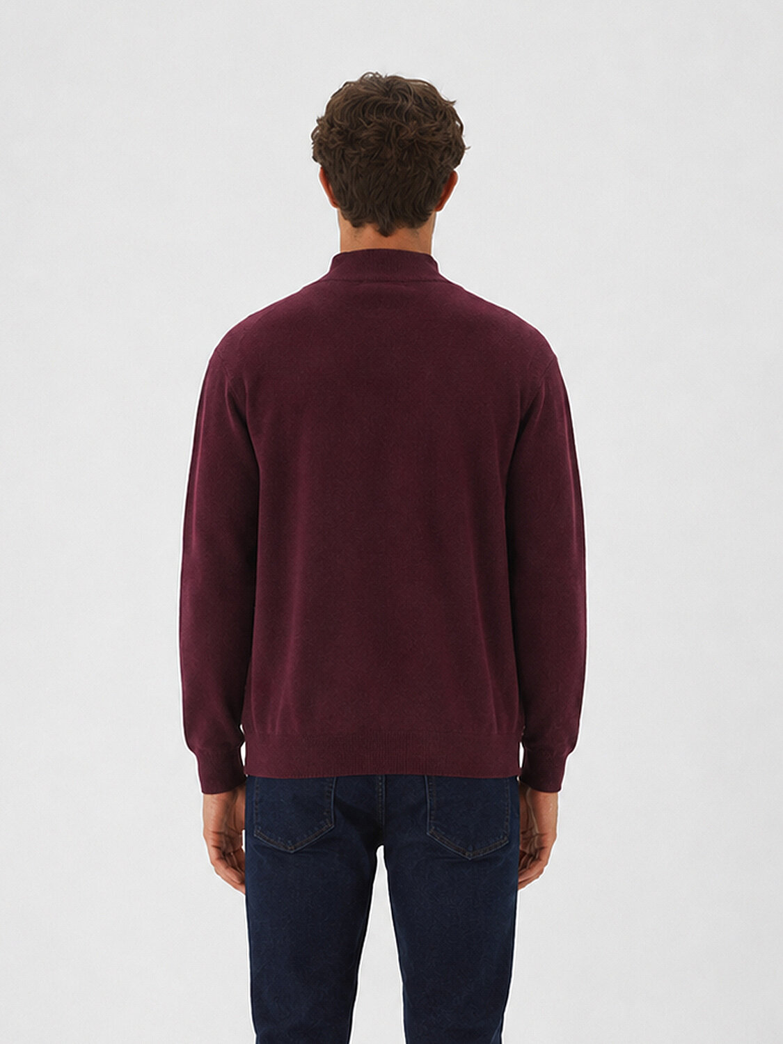Stand Collar Zippered Basic Cardigan - 3